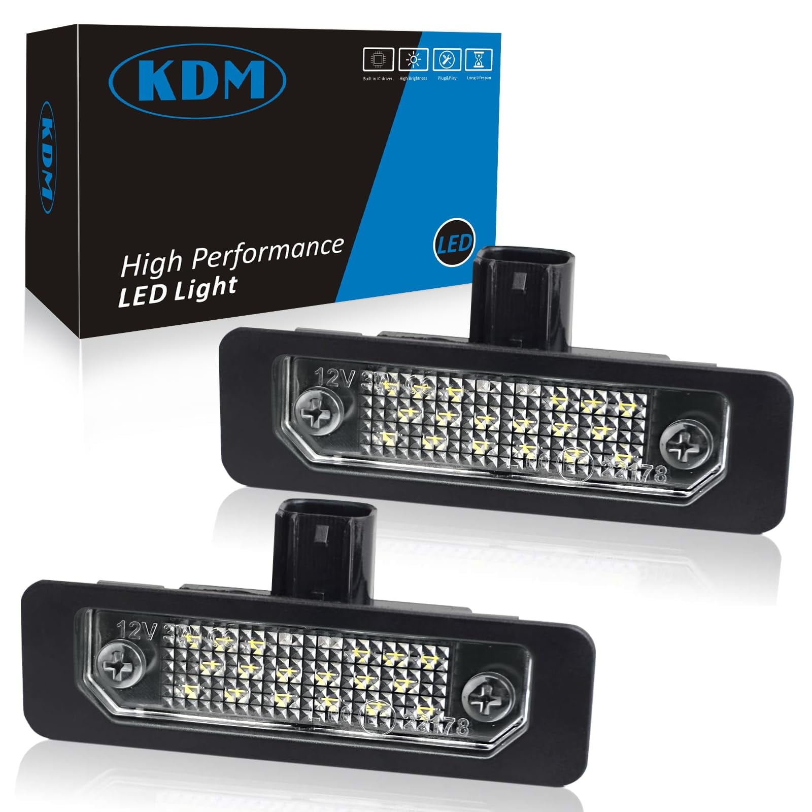 KDM LED License Number STF9 Plate Light Assembly Fit Ford Mustang 2010