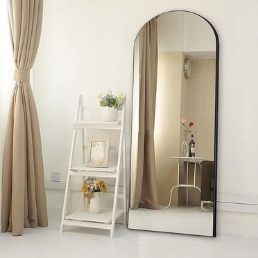 RACHMADES 64"x21" Arched Floor Mirror Full Length Mirror, Full Body Wall Mirror Arched-Top Full ...