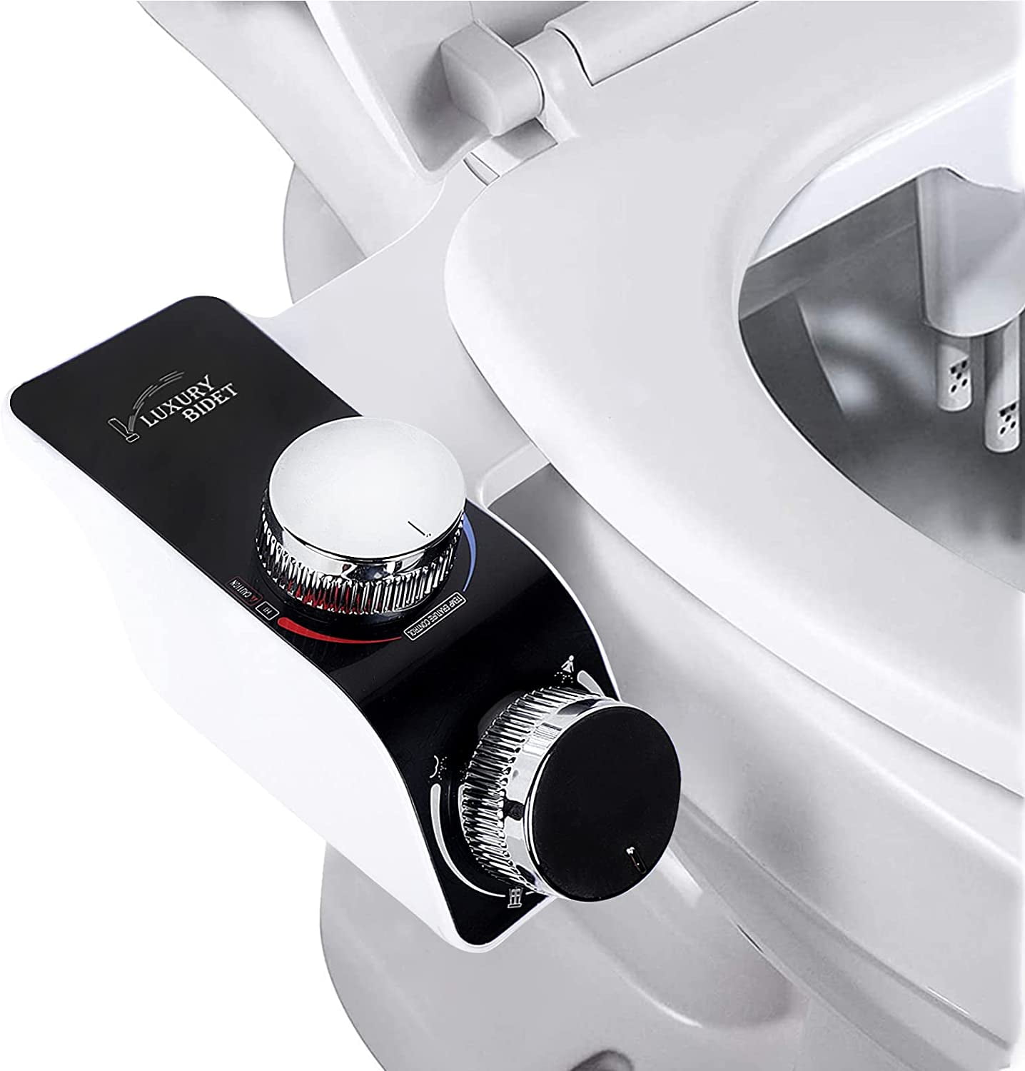 Buy Luxe Bidet Neo 185 Elite Series Fresh Water Non-Electric Mechanical  Bidet Toilet Attachment with Strong Faucet Valves, Metal Hoses, and  Self-Cleaning Dual Nozzle, Blue and White Online at Low Prices in