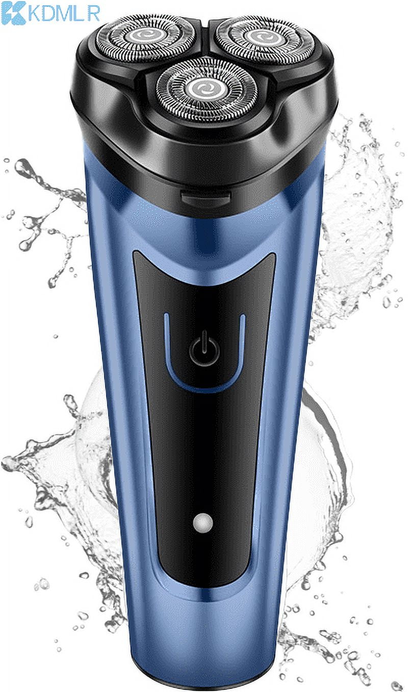 KDMLR Men's Electric Razor, IPX7 Waterproof Wet & Dry Electric Razor with Three Replaceable