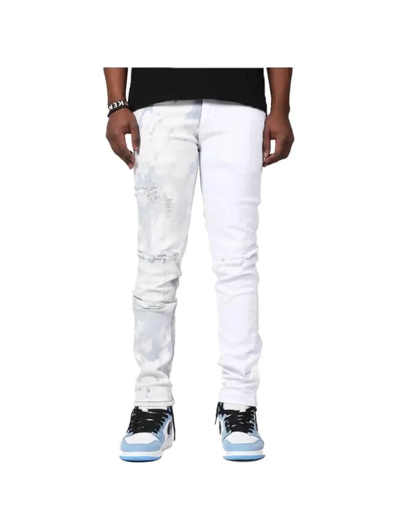 Bleached Contrast Jeans (White)