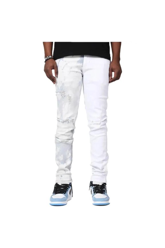 Bleached Contrast Jeans (White)