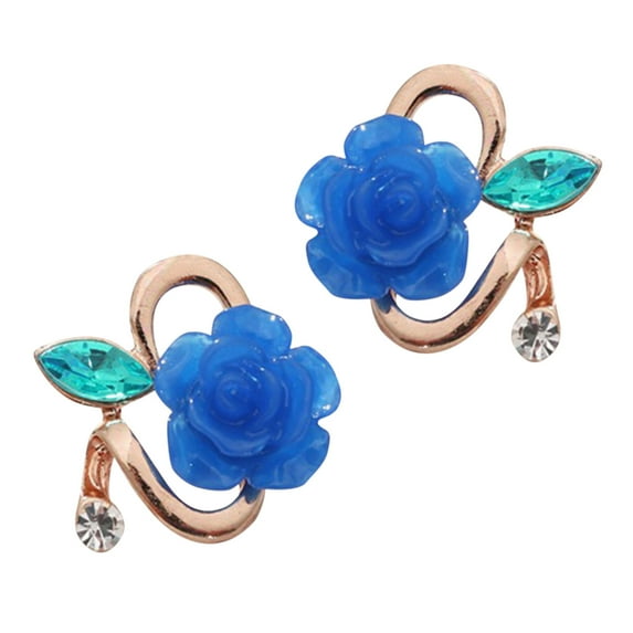 KDSJSXW Bridal Earrings Fresh Flower Decorative Earrings Korean Style Earrings Popular Jewelry Fashion Stud Earrings Freshwater Pearl Earrings Pearl Earrings Small Earrings for Women(Blue,One Size)