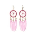 thumbnail image 1 of KDSJSXW Cartilage Earrings for Women Creative Long Coffee Feather Earrings Tassel Ear Accessories Bohemian Style foreign Trade Accessories Gift Earrings for Women Earrings for Women (Pink,One Size), 1 of 4