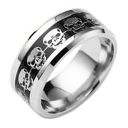 KDSJSXW Christmas Ring Set High Quality Stainless Steel Punk Style Skull Ring Hip Hop Ring Jewelry