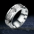 thumbnail image 1 of KDSJSXW Chunky Rings Titanium Steel Dragon Ring With Silver Golden Dragon Stainless Steel Ring Gold Rings for Women Non Tarnish Silver Ring Chunky Rings(Silver,12), 1 of 6