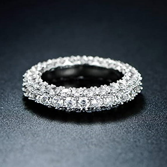 KDSJSXW Cubic Zirconia Ring Diamond Ring for Women Fashion Jewelry Popular Accessories Pavoi Jewelry Spinelli Ring Cubic Zirconia Ring(Silver,10)