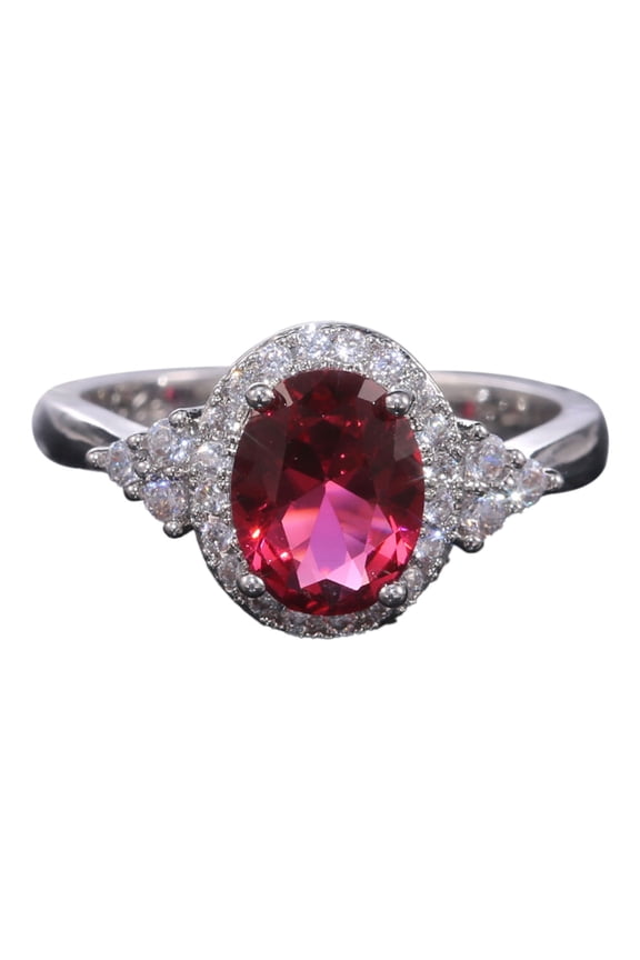 Diamond Band Rings for Women Temperament Red Gemstone Ring Microset Zircon Women's Ring Crystal Rings Thumb Rings for Women Diamond Band Rings for Women(Red,9)