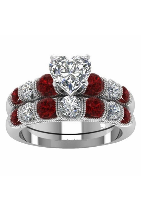 Diamond Ring Creative Accessories High End Luxury Full Diamond Micro Set Zircon Women's Ring Engagement Ring Silver Wedding Band Women Crystal Rings Diamond Ring(Red,12)