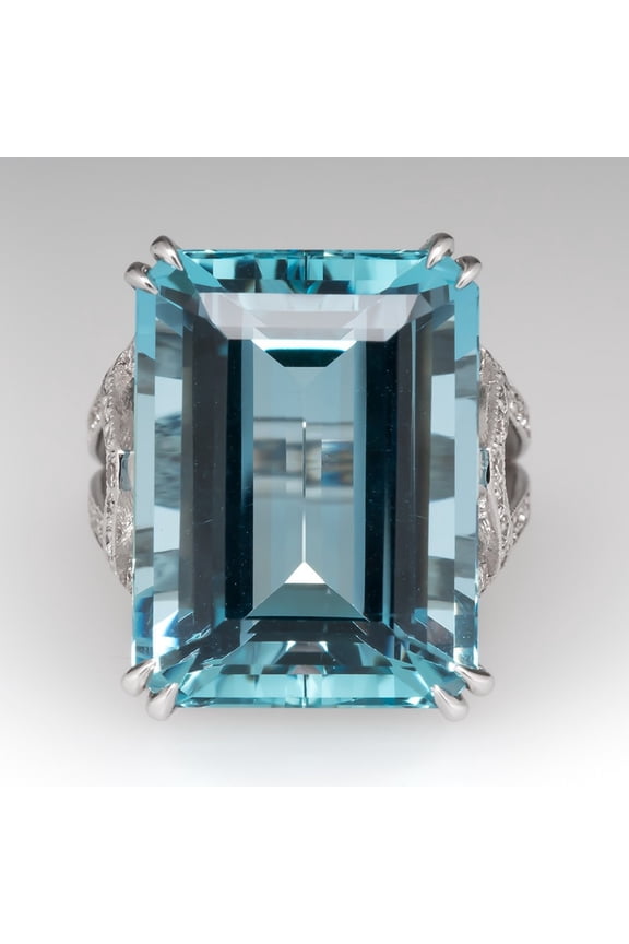 Diamond Ring Fashion Trends Geometric Rectangle Blue Topaz Lady Ring Jewelry Silver Wedding Band Women Silver Rings for Women Diamond Ring(Silver,6)