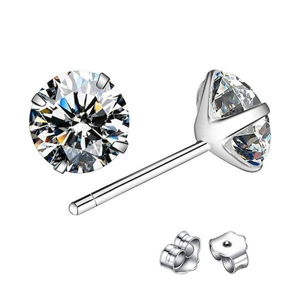 KDSJSXW Earrings for Women Classic Sterling Silver Stud Earrings, Hypoallergenic Earrings Gold Pearl Earrings Earrings Gold Studs Earrings for Women(white,4)