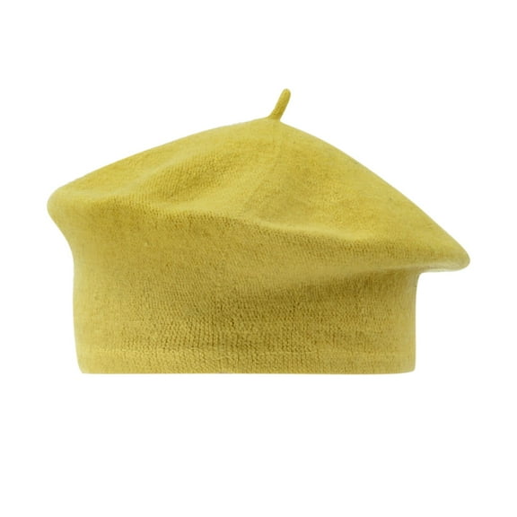KDSJSXW French Beret For Men Ladies Solid Color Imitation Wool Beret Bud Hat Painter Hat Mens Beret Hats (Yellow1,One Size)