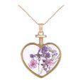 thumbnail image 1 of KDSJSXW Gold Choker Heart Glass Dried Flower Necklace Natural Lace Flower Pendant Necklace Gold Necklace Silver Choker Necklace Choker Necklaces for Woman(Purple2,One Size), 1 of 5