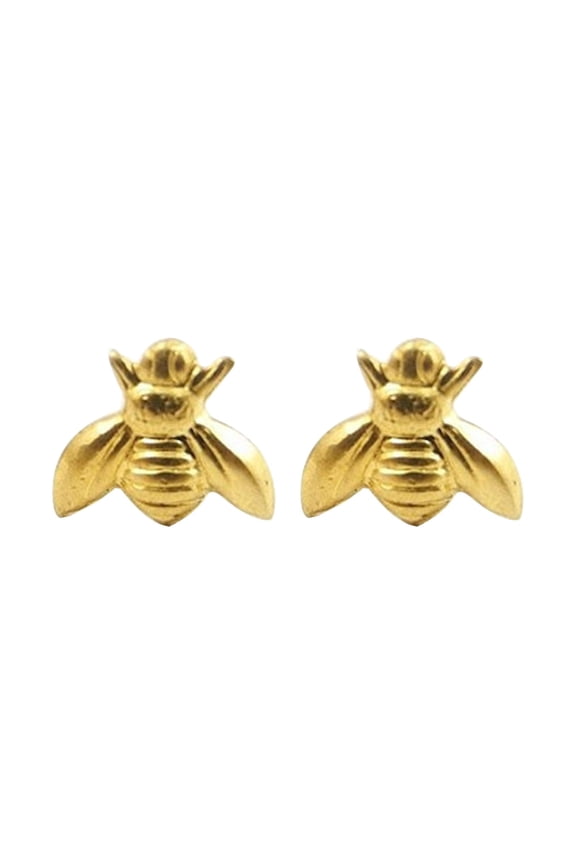 Gold Earrings Bee Earrings Small Bee Earrings Bee Shaped Earrings Gold Silver Earrings Bee Earrings Stud Earrings for Women Pearl Stud Earrings for Women Earrings(Gold,One Size)