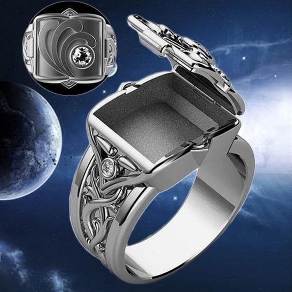 KDSJSXW Gold Plated Rings for Women Personality Rings Open Top Men's And Women's Rings Popular Couple Rings Valentine's Day Gifts Rings for Women Wedding Bands for Women (Silver,9)