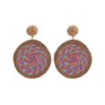 thumbnail image 1 of KDSJSXW Gold Studs Rattan Earrings Rattan Ball Ring Pendant Earrings Women's Handmade Earrings Braided Rattan Raffia Earrings Summer Beach Accessories Gifts Earrings Studs (Multicolor,One Size), 1 of 5
