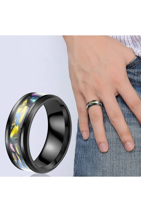 Gold Wedding Bands for Women Shell Titanium Ring Men Popular Exquisite Ring Simple Fashion Jewelry Popular Accessories Rose Gold Ring Gold Plated Rings (Multicolor,6)