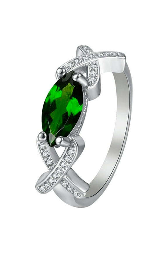 Happy New Year Gift Cubic Zirconia Ring Ladies Fashion Rings Inlaid Zircon Personalized Fashion Combinations Crystal Horse Eye Diamond Rings