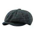 thumbnail image 1 of KDSJSXW Hat For Men Hat Men'S English Vintage Newspaper Kids' Hat Classic Plaid Driver Hat Artist Hat Hats Men (Blue,One Size), 1 of 8