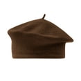 thumbnail image 1 of KDSJSXW Hats For Women Ladies Solid Color Imitation Wool Beret Bud Hat Painter Hat Beret Hats For Women (Coffee,One Size), 1 of 3