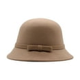 thumbnail image 1 of KDSJSXW Hats For Women Fashionable Womens 1920S Bucket Cloche Hat Winter Faux Wool Crushable Bowler Hat Vintage Cloche Round Hat Cloche Hats For Women (Khaki,One Size), 1 of 5