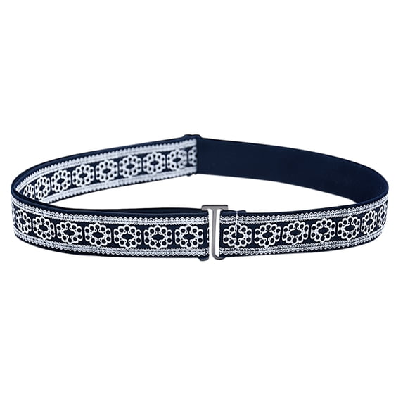KDSJSXW Ladies Belts Women Invisible Belt Elastic Stretch Waist Belt With Flat Buckle Chain Belts For Women (Navy Blue,One Size)