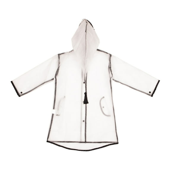 KDSJSXW Little Girl Summer Outfits Unisex Kids Hooded Jacket Wind And Waterproof Transparent Raincoat for Girls Boy Clothes for Girls 10-12 Girls Short Sets Size 10-12 (Clear,XXL)