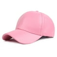 thumbnail image 1 of KDSJSXW Mexico Hat Leather Baseball Cap Men Women Adjustable Leather Peaked Cap Blank Baseball Caps (Pink,One Size), 1 of 4