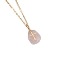 thumbnail image 1 of KDSJSXW Natural Stone Cross-Shaped Necklace, Cross-Shaped Necklace, Gemstone Necklace,New Creative Necklace,Fashion Dream Metal Transparent Necklace Ladies Jewelry (White,One Size), 1 of 6