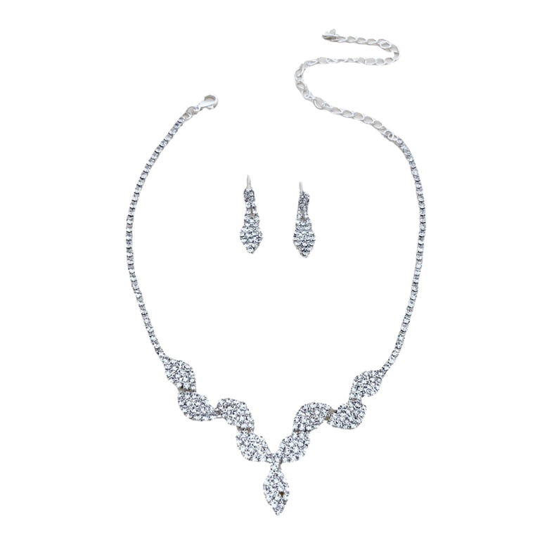 silver dress necklaces Silver & Rhinestone Necklace - All Jewelry