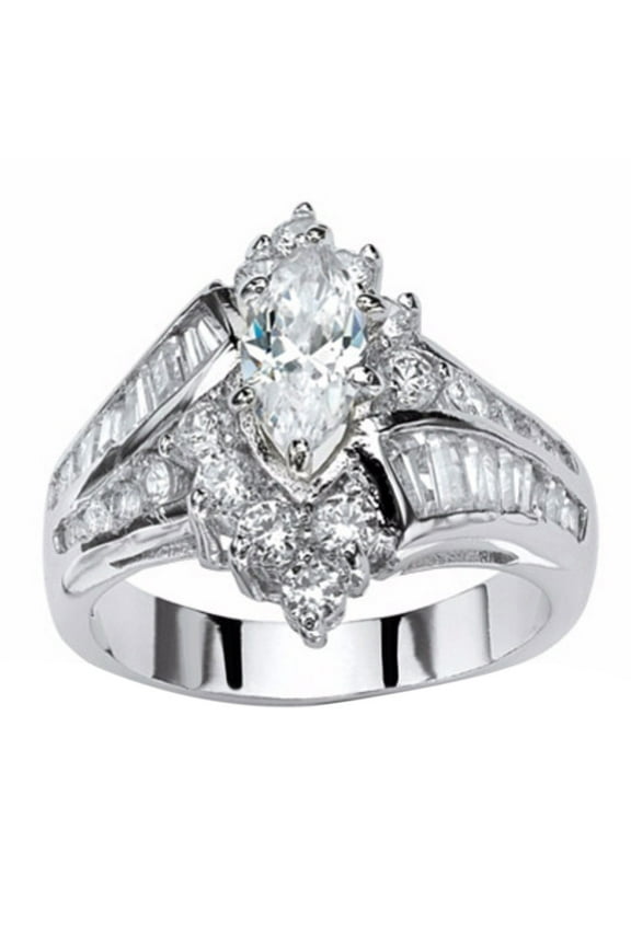 New Year Silver Rings Fashion Hand Jewelry Cut Diamond Engagement Anniversary Ring Jewelry