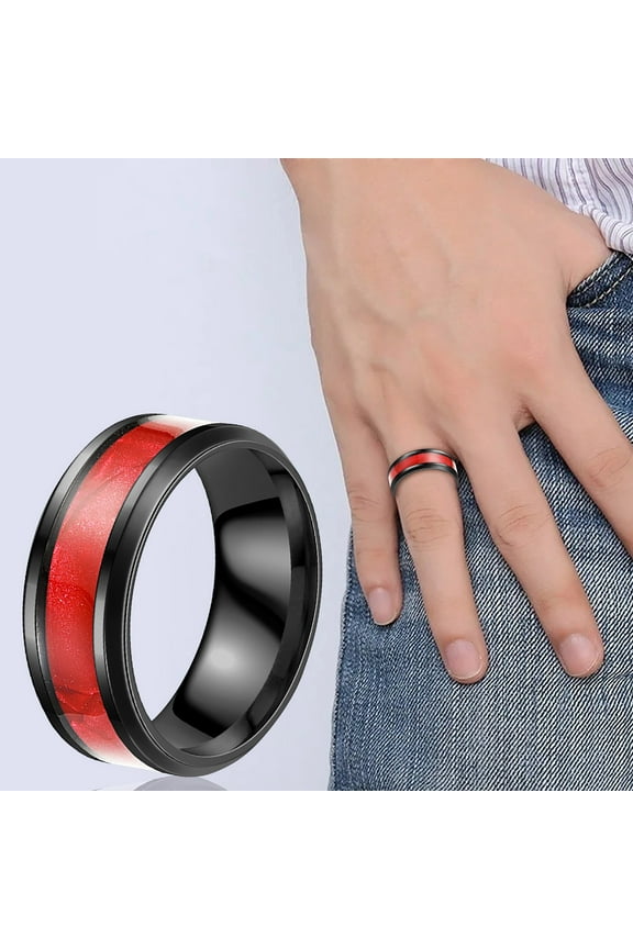 Non Tarnish Gold Rings Shell Titanium Ring Men Popular Exquisite Ring Simple Fashion Jewelry Popular Accessories Wedding Ring Spinelli Ring Non Tarnish Gold Rings(Red,13)