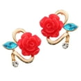 thumbnail image 1 of KDSJSXW Pearl Earings Fresh Flower Decorative Earrings Korean Style Earrings Popular Jewelry Fashion Stud Earrings Studs Earrings for Women Bridal Earrings Freshwater Pearl Earrings(Red,One Size), 1 of 6