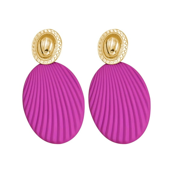 KDSJSXW Pearl Gold Earrings Colorful Oval Stripe Fashion Exaggerated Personality Nail Piece Ear Jewelry Earrings Pierced Earrings for Women Earring Studs Girls Earrings(Pink,One Size)