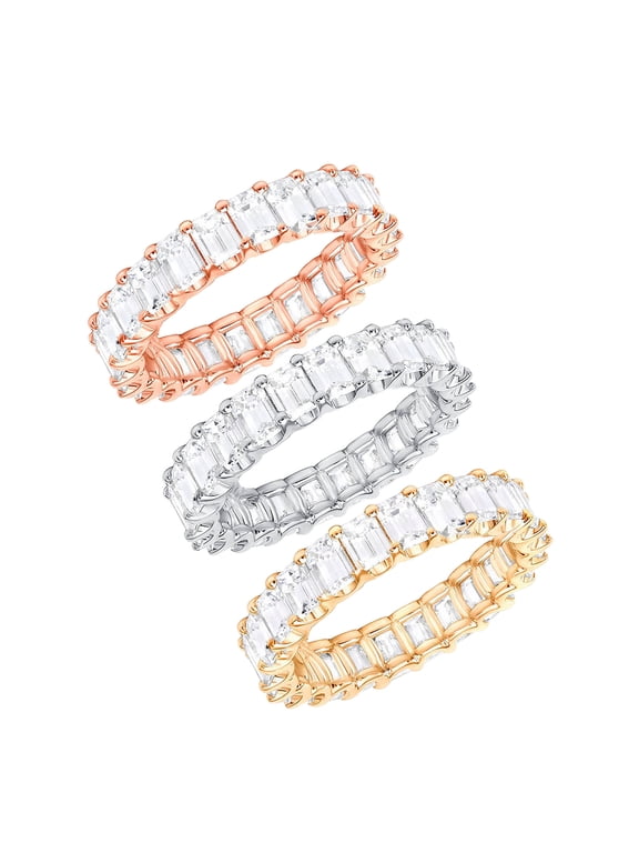 Ring Set Ladies Fashion Ring Personalized Ring Jewelry 3 Colors Copper Ring Size 6-10 Silver Ring Gold Ring Ring Set(White,10)