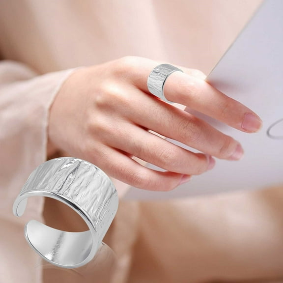 KDSJSXW Ring Set for Women Simple Temperament Silver Ring Female Fashion Personality Ring Ring Girlfriends Hand Jewelry Simple Ladies Thumb Rings for Women Diamond Ring (Silver,One Size)