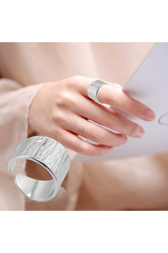 Ring Set for Women Simple Temperament Silver Ring Female Fashion Personality Ring Ring Girlfriends Hand Jewelry Simple Ladies Thumb Rings for Women Diamond Ring (Silver,One Size)