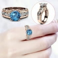 thumbnail image 1 of KDSJSXW Rose Gold Ring Ladies Ring Alloy Plated 14K Rose Gold Color Separation Ring Jewelry Gift Ring for Women Gold Band Ring Woman Rose Gold Ring(Blue,10), 1 of 2
