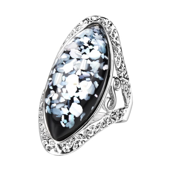 KDSJSXW Rose Gold Ring Vintage Illu-Sion Shell Ring Women's Ring Jewelry Rings Gift Ring Carved Ring Ring for Women Womens Wedding Bands Rose Gold Ring(Blue,9)