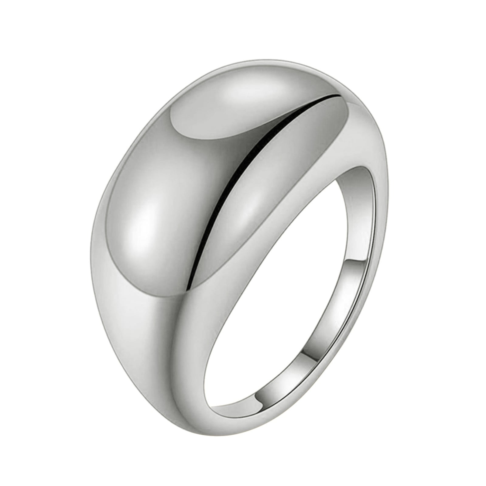 KDSJSXW Rubber Rings Women Chunky Dome Statement Rings Gold Plated ...