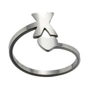 KDSJSXW Rubber Rings Women Fashion 26 English Letter Opening Rings Stainless Steel Girls Love Retro Jewelry Non Tarnish Gold Rings Gold Ring Rubber Rings Women(X,One Size)