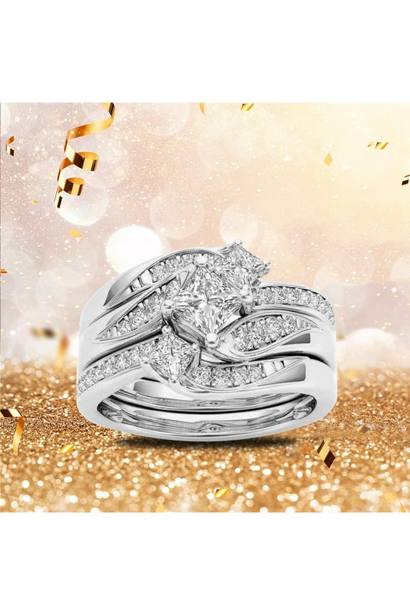 Rubber Rings Women Ring Round Diamond Wedding Band Anniversary Gift Accessory Rings Size 9 Non Tarnish Gold Rings Love Ring Rubber Rings Women(E,One Size)