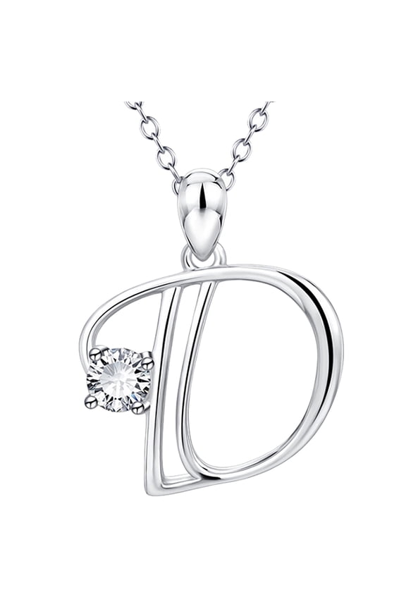 Santa Christmas Silver Necklace Set Fashion Women Gift 25 English Letter Name Chain Pendant Necklaces Jewelry(D,One Size)