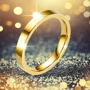 KDSJSXW Silver Ring 3Mm Stainless Steel Solid Rings Wedding Band Rings for Women Rings for Men Smooth Rings Geometry Rings Size 6 13 Rubber Rings Women Wedding Bands for Women Silver Ring(Gold,13)