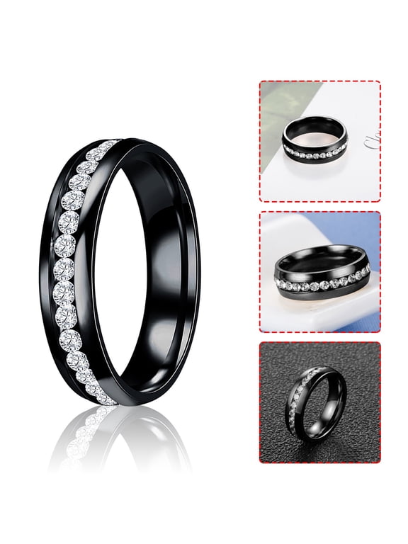 Silver Ring Vintage Pumpkin Truck Wreath-Acrylic Holiday Door Frame Garland Decoration Decor Rubber Rings Women Engagement Rings for Women Silver Ring(Black,7)