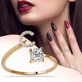 thumbnail image 1 of KDSJSXW Silver Ring Women's 26 Letter Ring Diamond Rhinestone Set Zirconia Open Adjustable Rings Jewelry Accessories Gifts Elegant Diamond Rings for Women Rubber Rings Women (C,One Size), 1 of 6