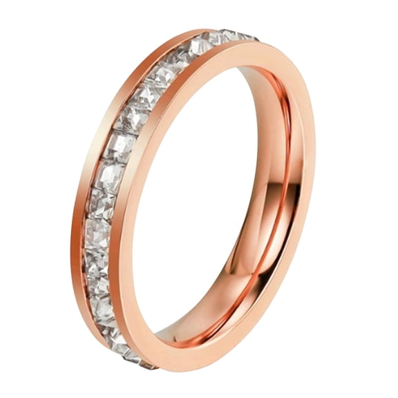 KDSJSXW Stackable Rings for Women Plated Cubic Zirconia Super Engagement Rings for Women Promise Rings for Her Wedding Band for Women Size 5 13 Spinelli Ring Gold Ring Set (Rose Gold,10)