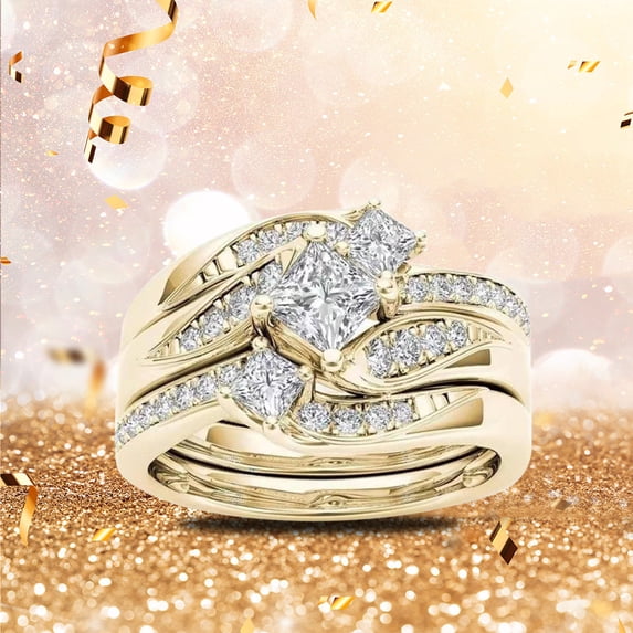 KDSJSXW Stainless Steel Rings for Women Ring Round Diamond Wedding Band Anniversary Gift Accessory Rings Size 8 Pinky Ring Womens Jewelry Stainless Steel Rings for Women(R,One Size)