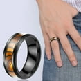 thumbnail image 1 of KDSJSXW Stainless Steel Rings for Women Shell Titanium Ring Men Popular Exquisite Ring Simple Fashion Jewelry Popular Accessories Pinky Ring Silver Ring Stainless Steel Rings for Women(Yellow,11), 1 of 6
