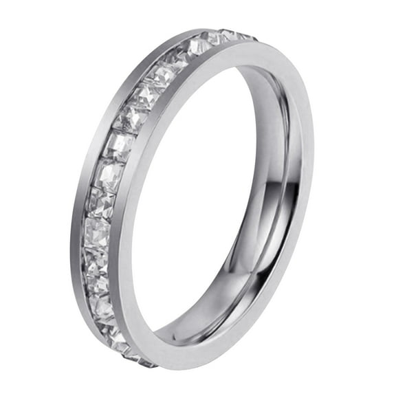 KDSJSXW Sterling Silver Rings Plated Cubic Zirconia Super Engagement Rings for Women Promise Rings for Her Wedding Band for Women Size 5 13 Stackable Rings Diamond Band Rings for Women (Silver,12)